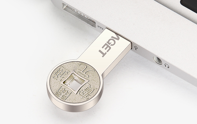 忆捷（EAGET）  K80 USB3.0高速防水防尘防静电全金属 刀币U盘32G珍珠镍色