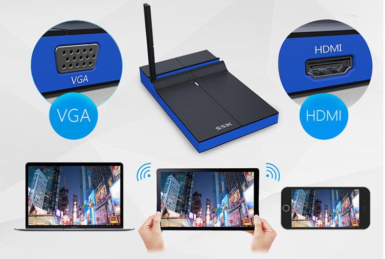 飚王（SSK） SSP-Z200无线wifi同屏器airplay推送器 手机HDMI+VGA电视高清影音同步推屏宝 双核5G